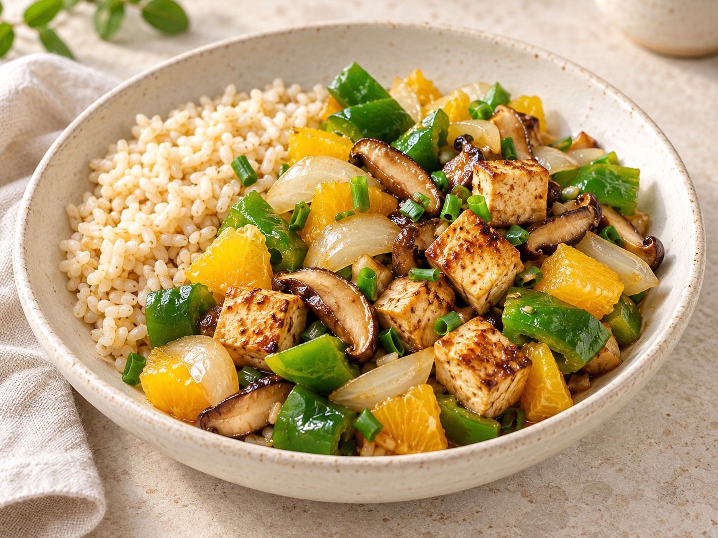 Zesty Vegetable Stir-Fry with Orange Tofu
