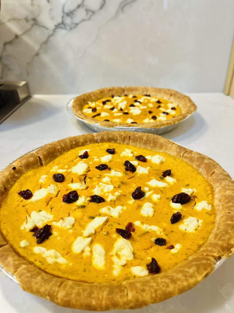 Savory Pumpkin & Goat Cheese Pie
